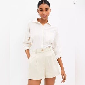 LOFT Pleated Shorts in Beige